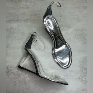 Good American “Cinder-F***ing-Rella” Wedge Sandals-Size 9